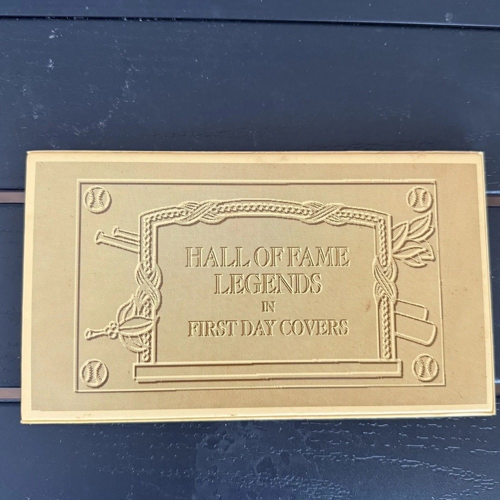 Hall of Fame Legends in First Day Covers Folder featuring Ty Cobb, Babe Ruth etc